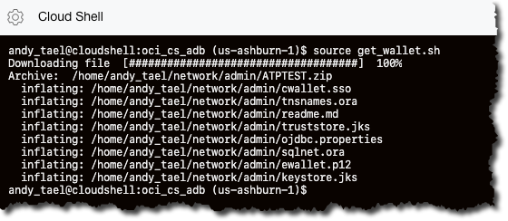 Screenshot that shows the result of running the preceding command.