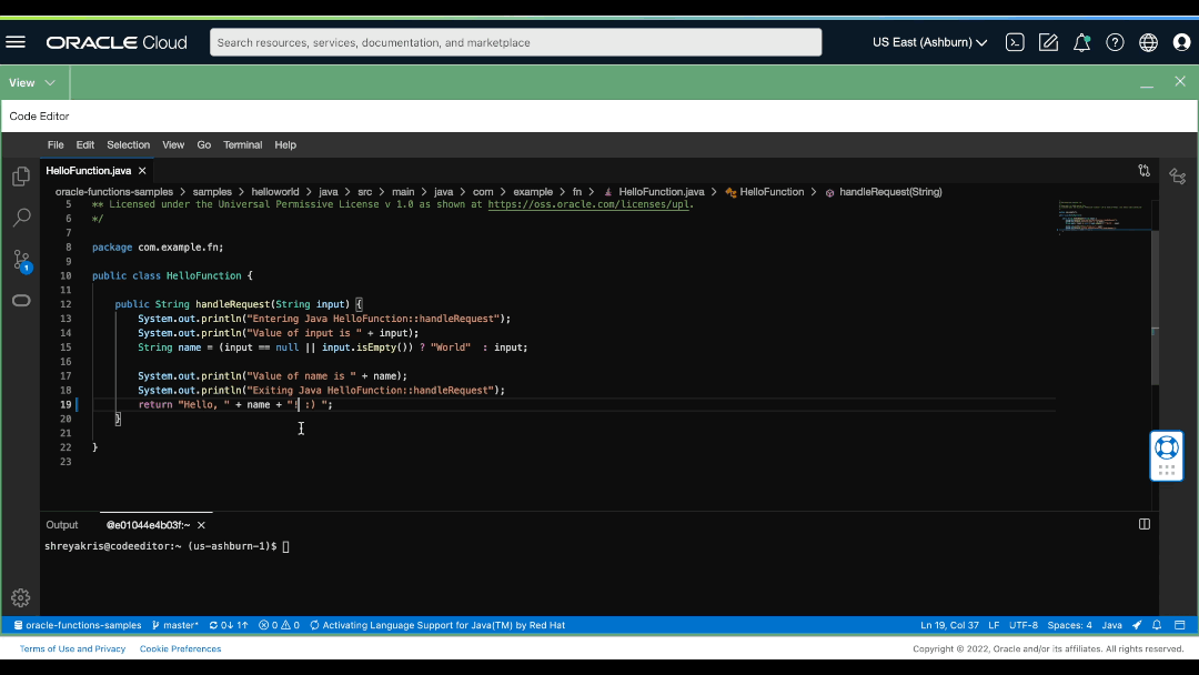 A gif showing source control and workspace management in Code Editor.