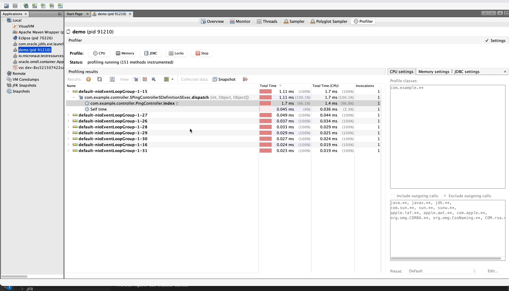 Navigate from methods in VisualVM to VS Code