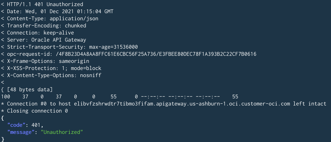 A screenshot of the unauthorized 401 error message.