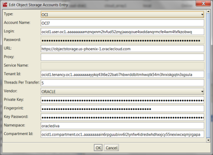 Object Storage Account