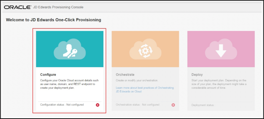 JD Edwards One Click Provisioning Console