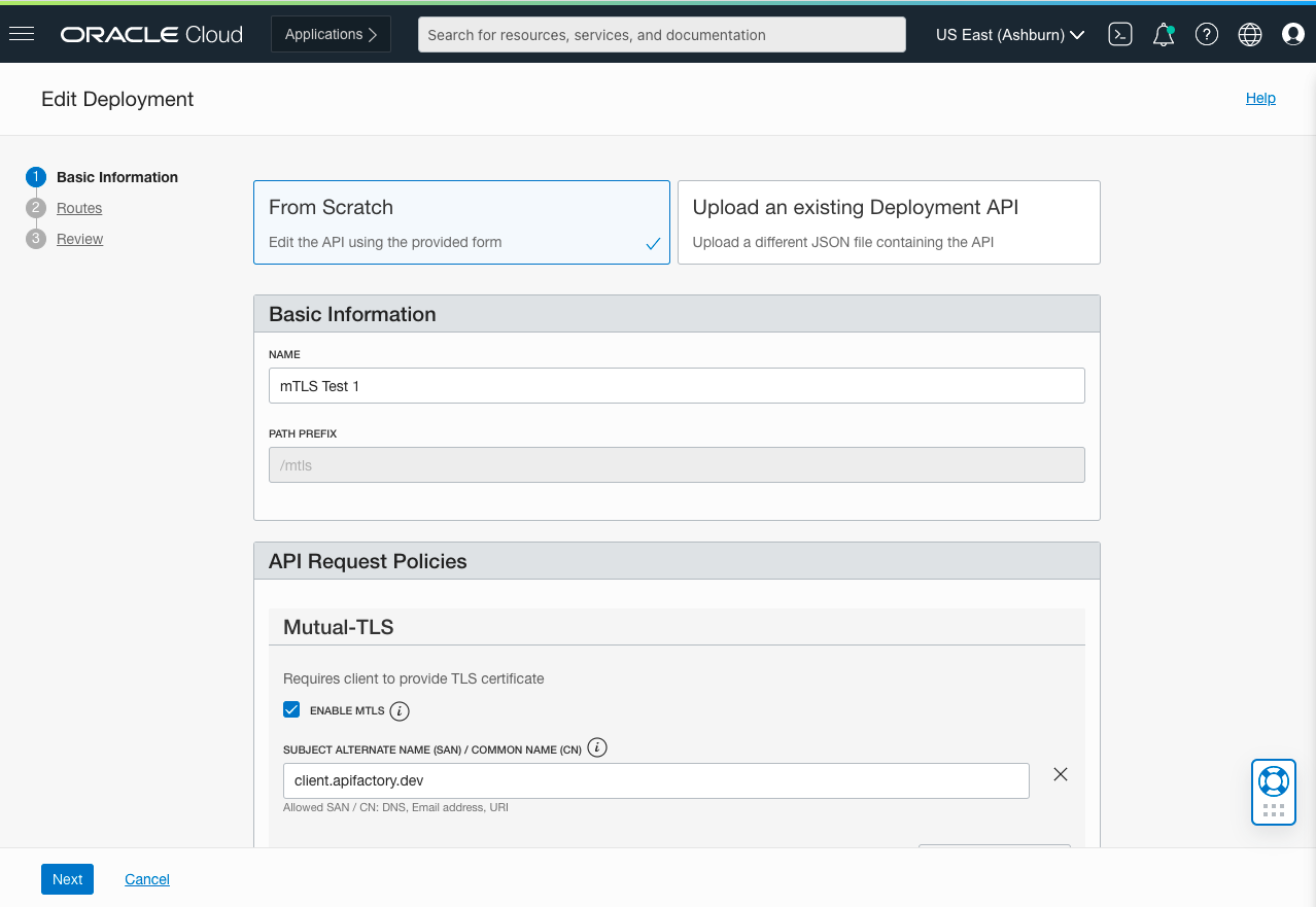 A screenshot of the Edit Deployment screen on the basic information tab.