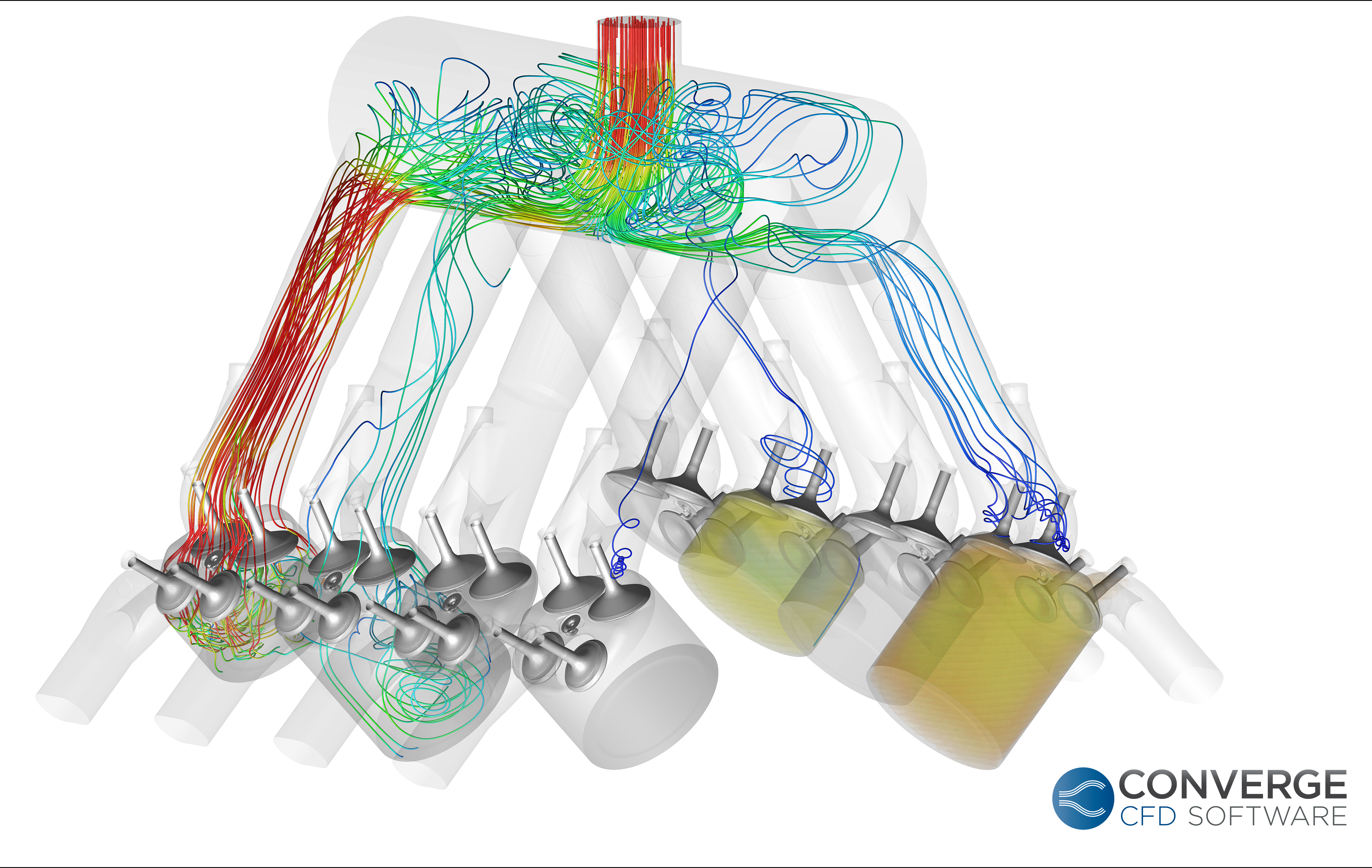 A graphic of the multi-cylinder spark-ignition benchmark test.