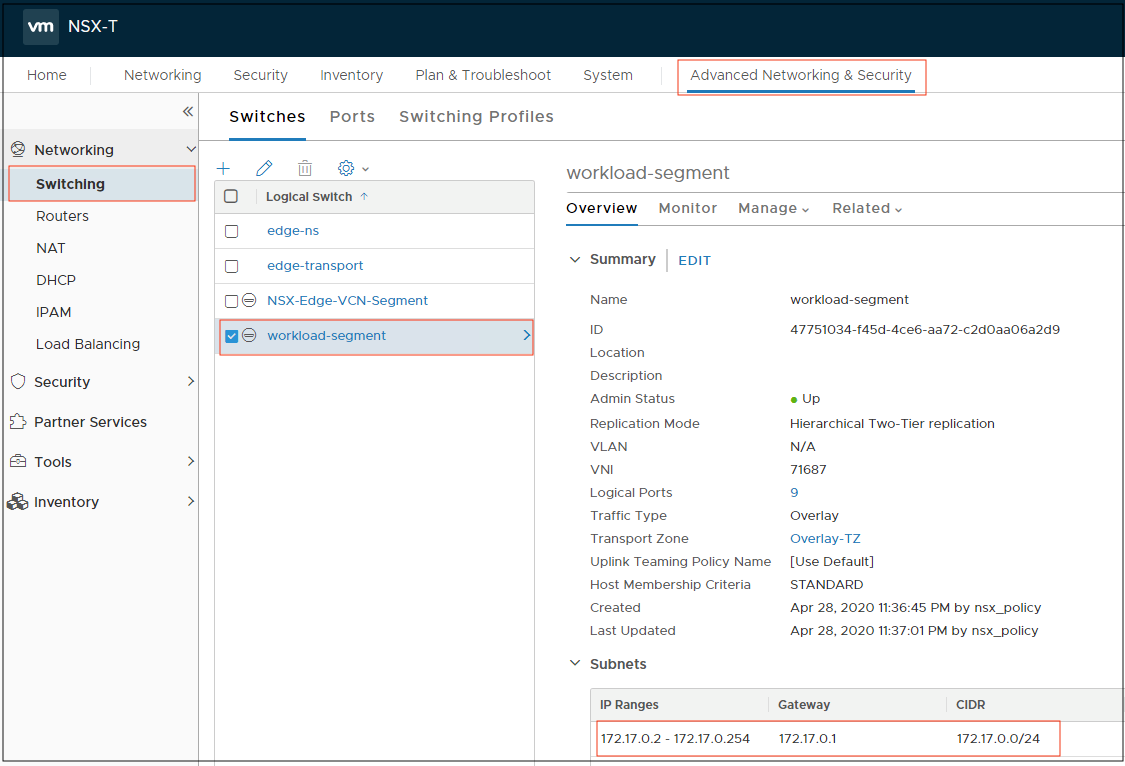 =A diagram that illustrates the logical switch configuration on NSX Manager.