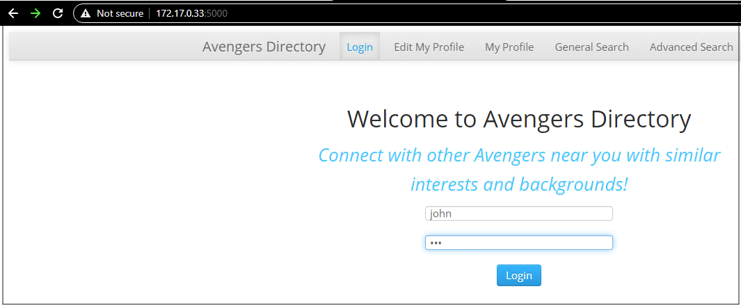A diagram that illustrates the application user login screen.