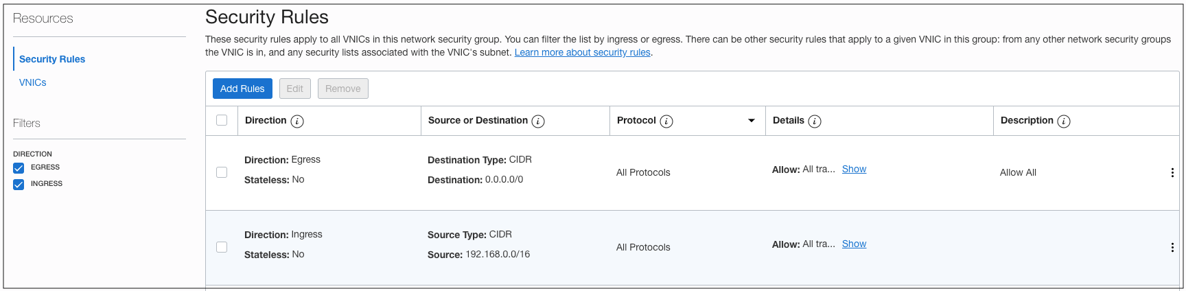 A diagram that illustrates the sercurity rule NSG for the application server.