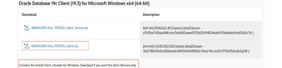 Oracle 19c Client