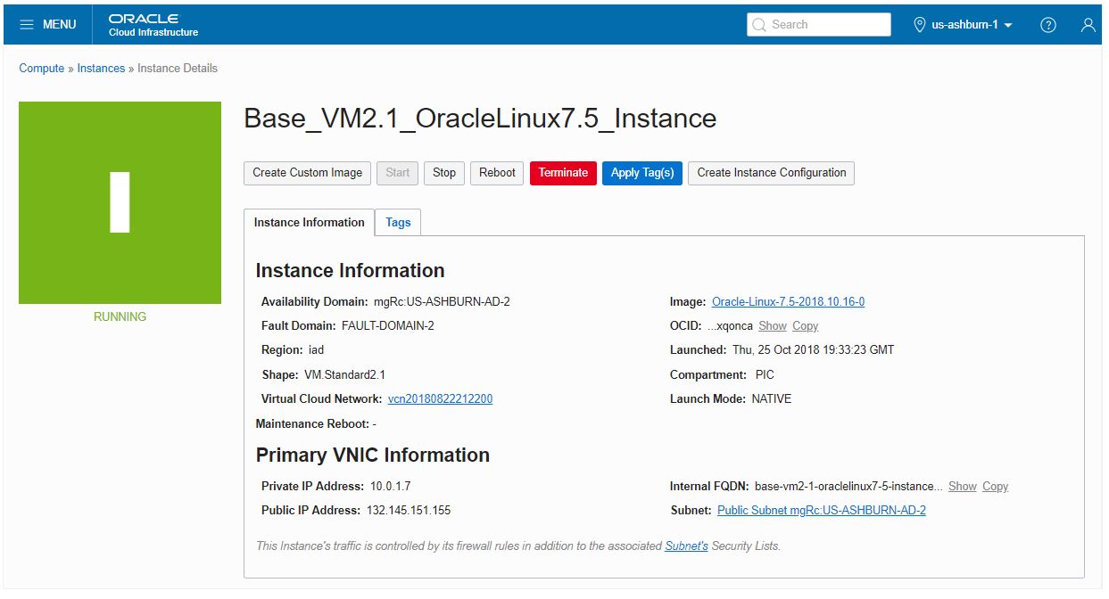 Oracle Instance Configuration Settings
