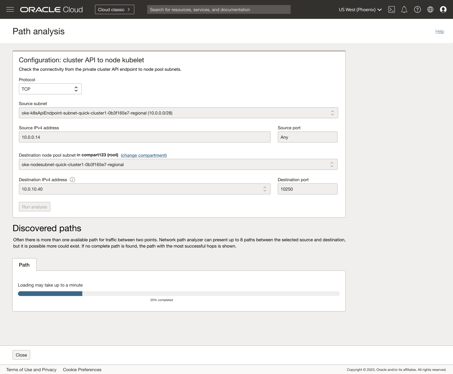 “Cluster API to worker node” path anaysis test