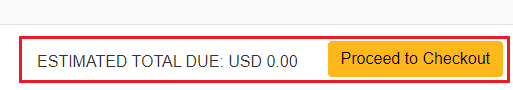 Screenshot that shows the Proceed to Checkout button and the zero dollar cost of the exam.