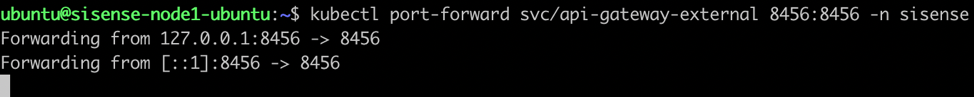 A screenshot that shows the command on the command line and the forwarding result.