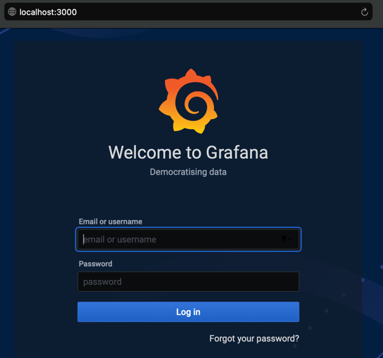 A screenshot of the Welcome to Grafana signin page.