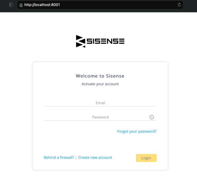 A screenshot of the Welcome to Sisense webpage.