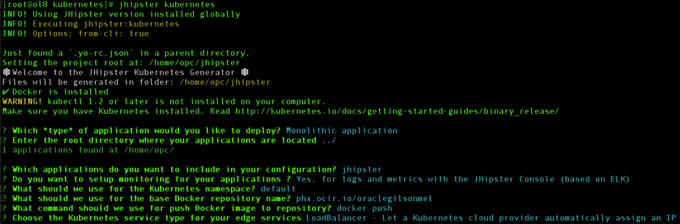 Screenshot of the command line that shows the execution of the previous command.