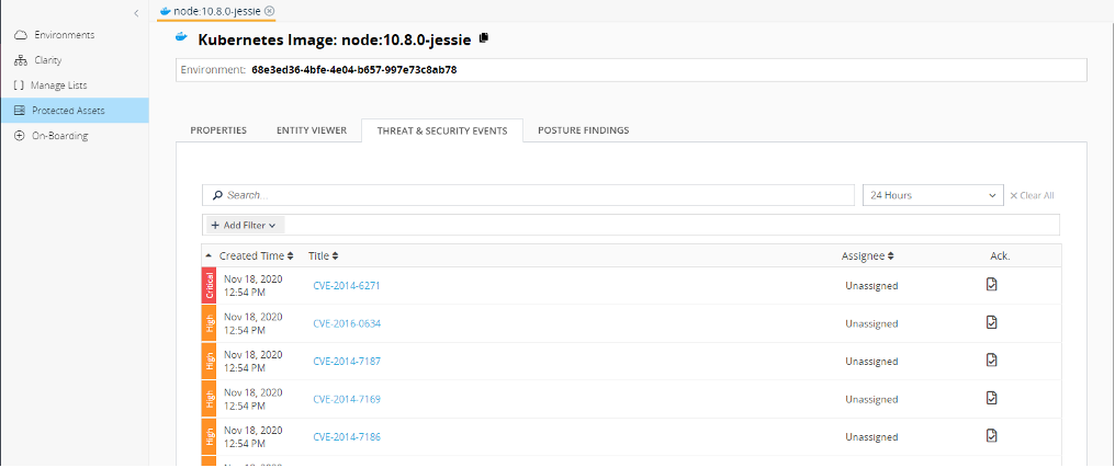  A screenshot of the Protected Access tab, showing the Threat and Security Events tab.