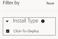 A screenshot of the click-to-deploy install type filter.