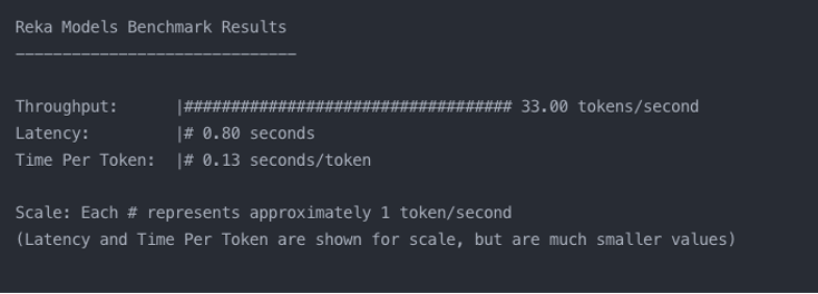 Reka model benchmark results