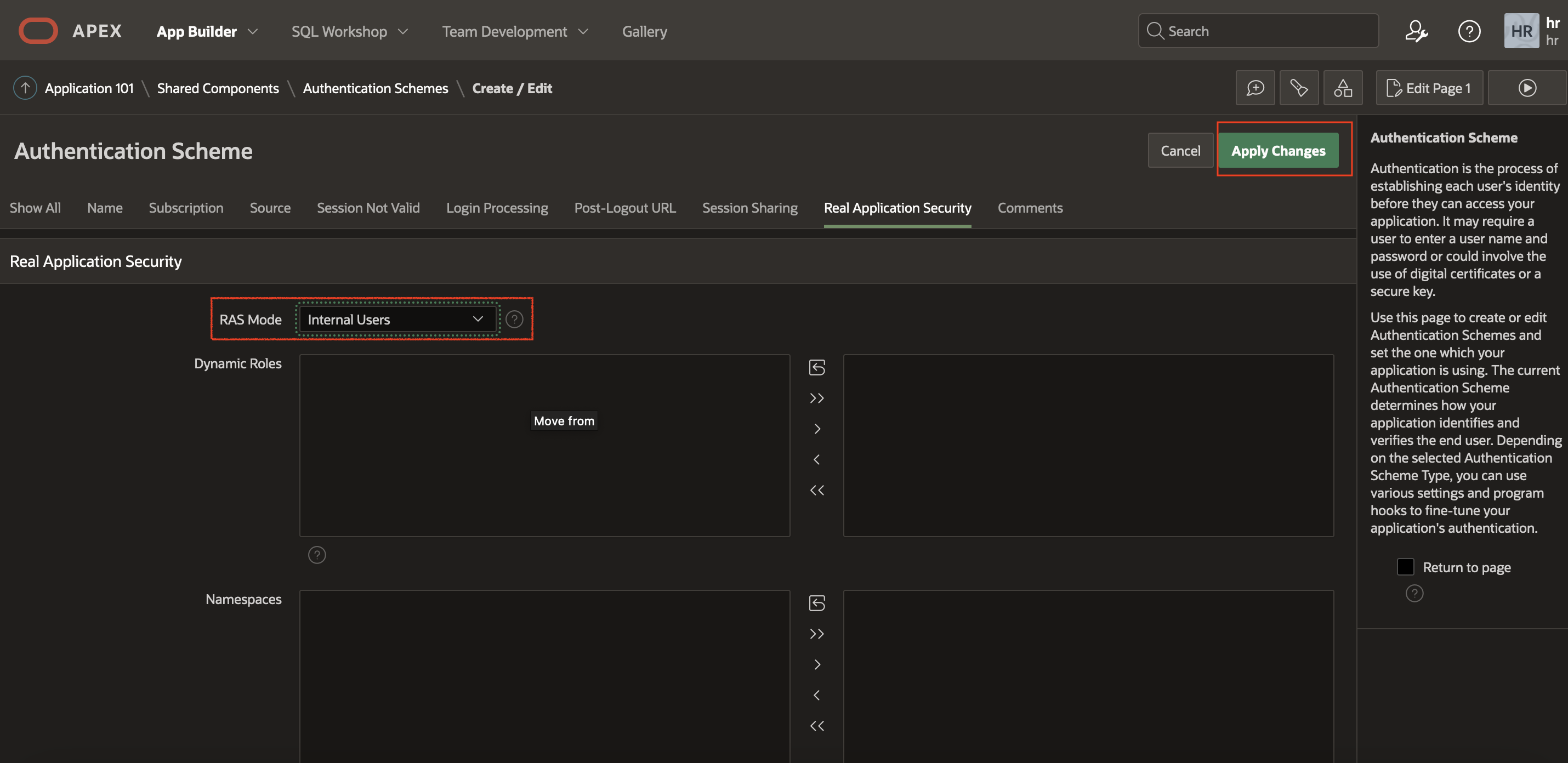 Security enforcement in multi-tier applications using Oracle RAS
