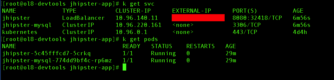 Screenshot of the command line that shows the results of running the previous command.