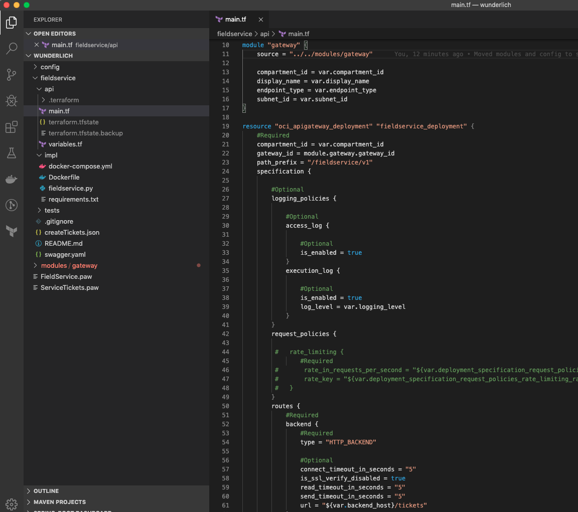 Screenshot that shows the deployment specification in Apiary.
