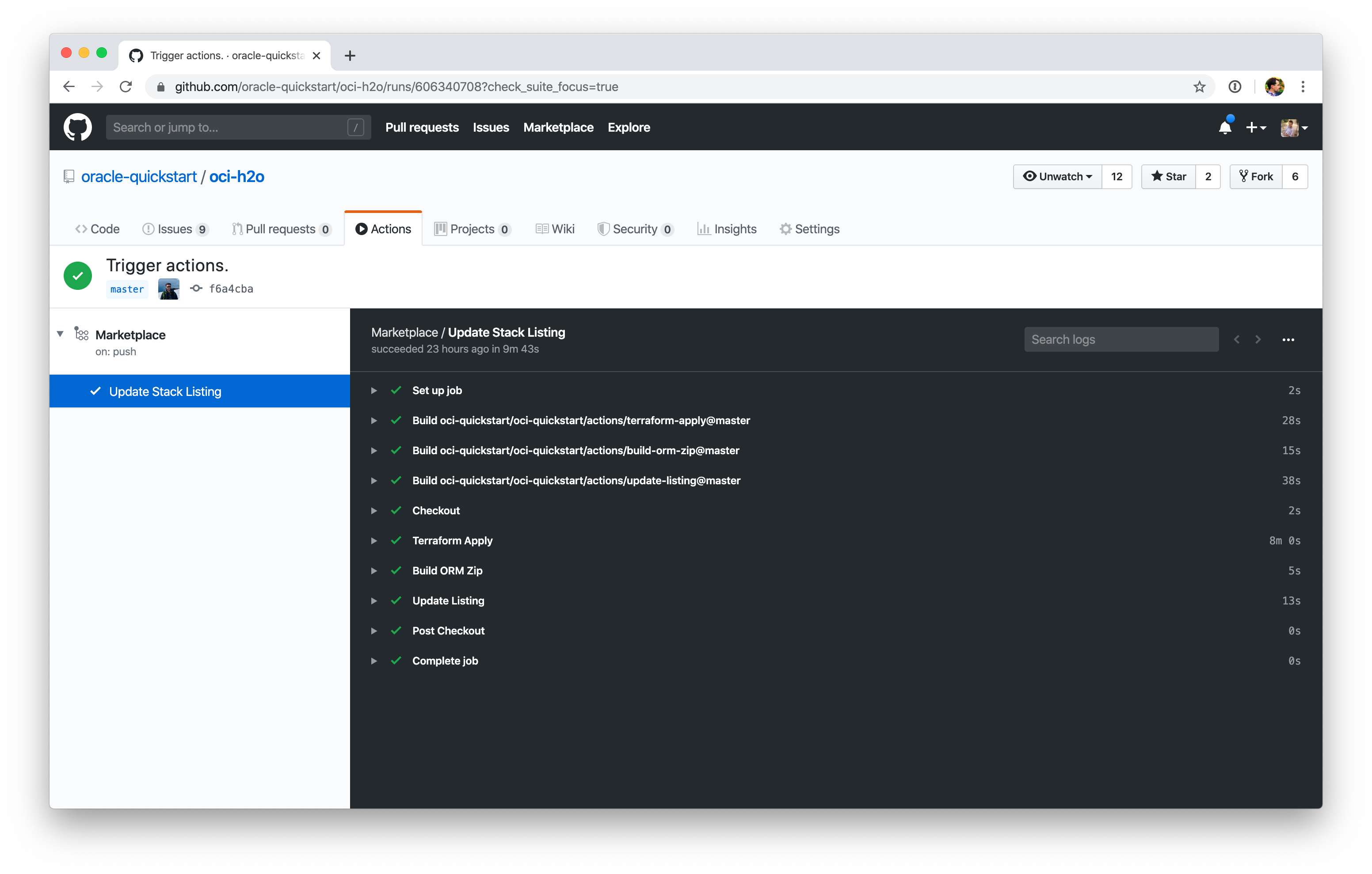 Screenshot that shows the process listed in the text.