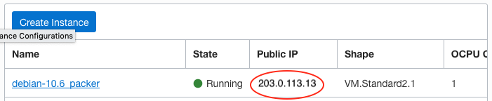 A screenshot of the Packer file running in Oracle Cloud Infrastructure.
