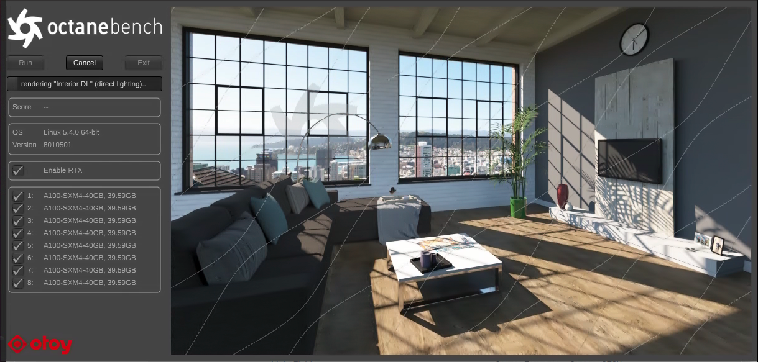 A screenshot of a rendered model with complex lighting.