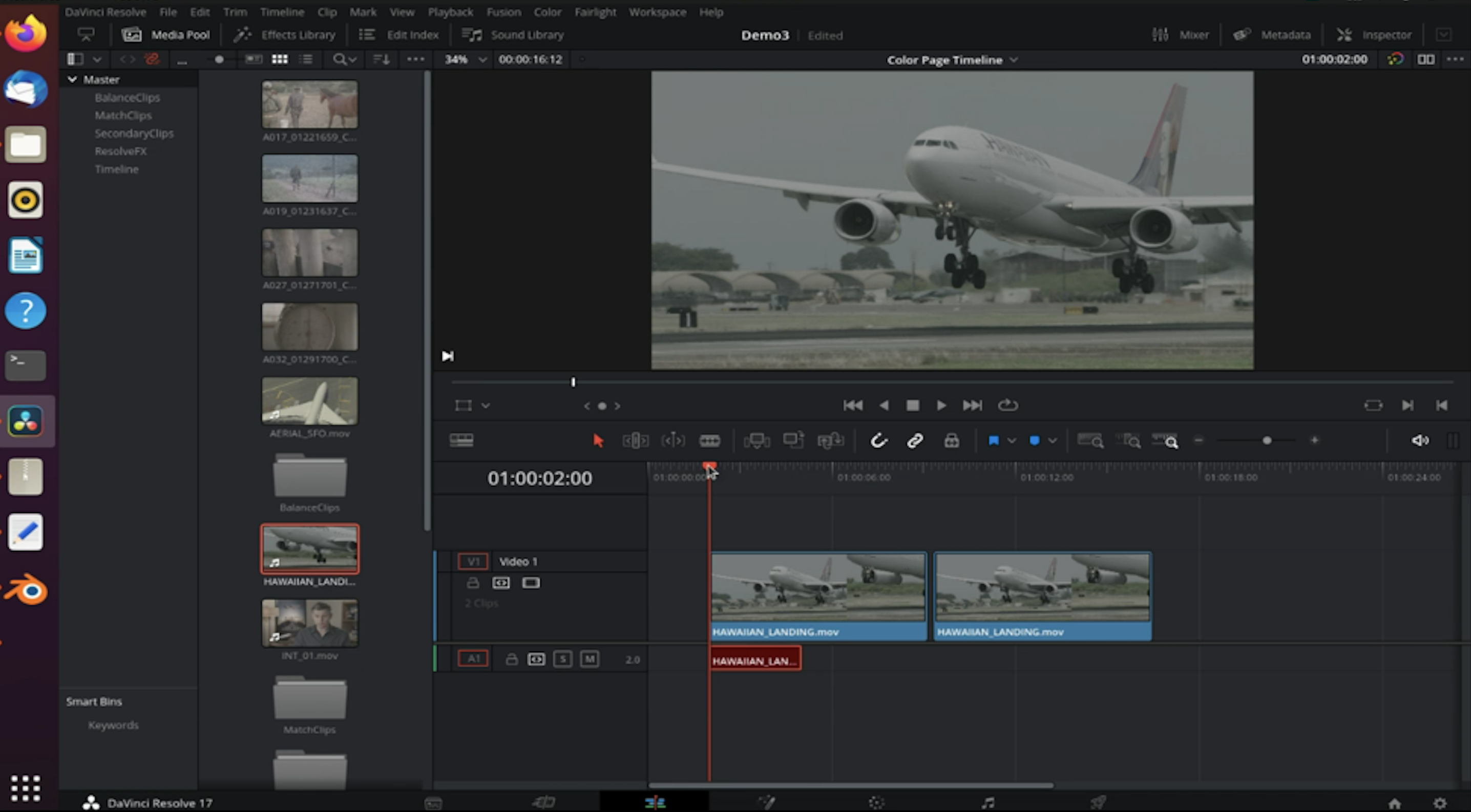 A screenshot of the original Color Page Timeline project.