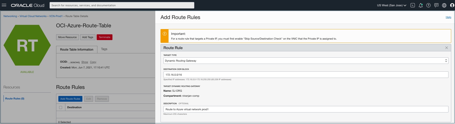 A screenshot of the Add Route Rules window in the Console.