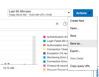 A screenshot of the Actions menu expanded and Save as... highlighted.