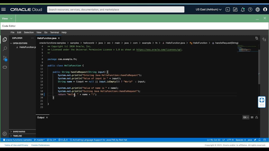 A gif showing the capacity for session continuity in Code Editor.