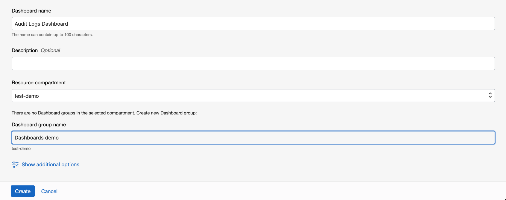 A screenshot of the dashboard fields configuration.