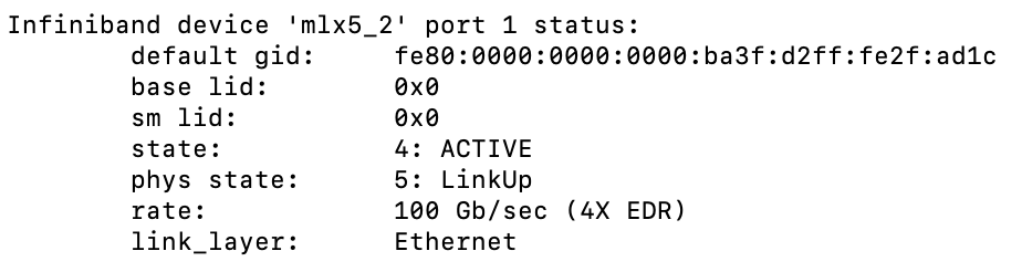 Result of running the command, $ib_status.