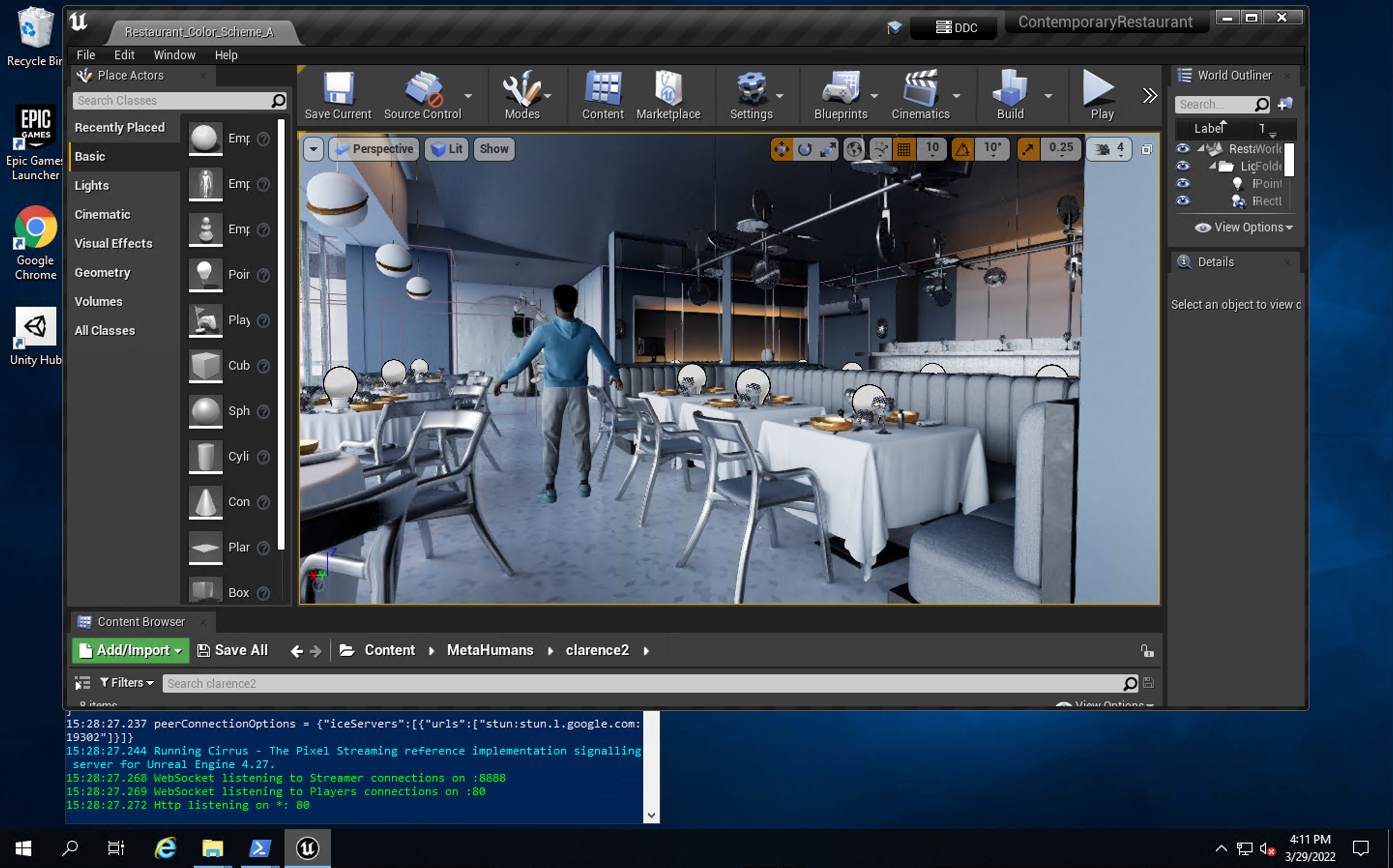 A screenshot of an example 3D model pixel streaming application running￼ in OCI.