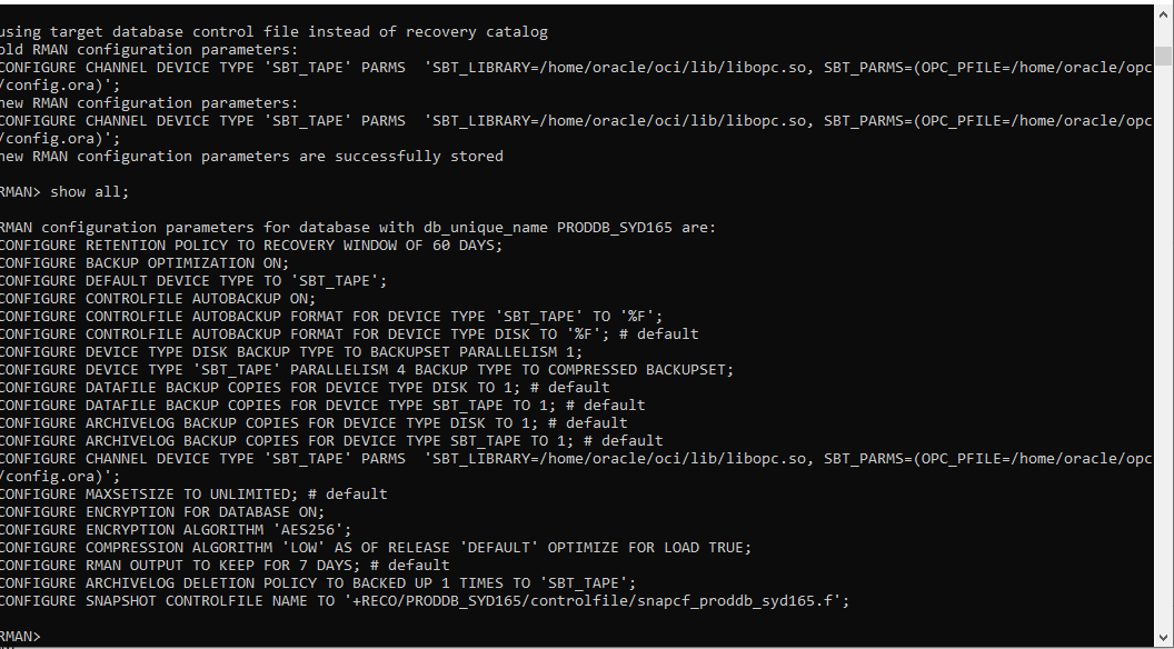 A screenshot of the code output for setting passphrase encryption.