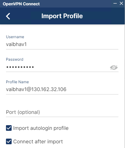 Import profile