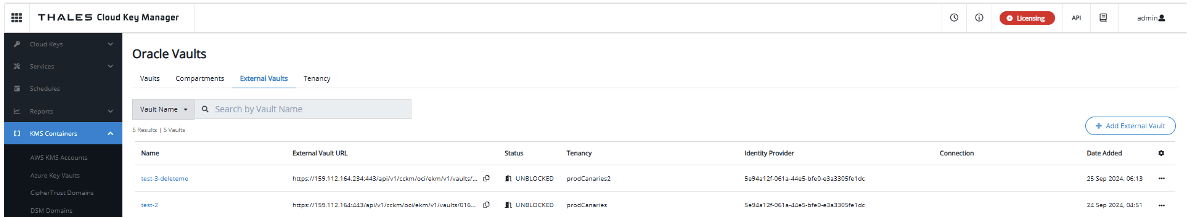 Register the Oracle External Vault in Thales CipherTrust Cloud Key Management