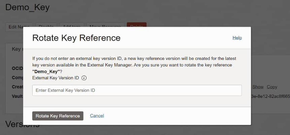 Rotating key references