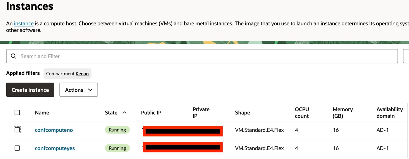 OCI Compute Instance List