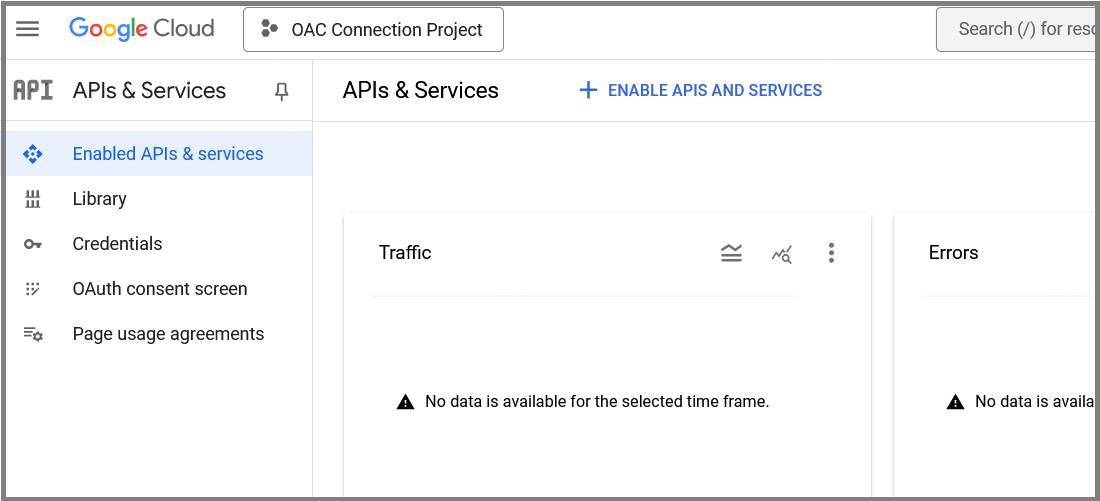 Google Cloud access to the API library