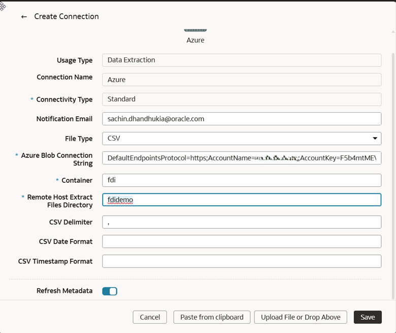 Connection Details Page