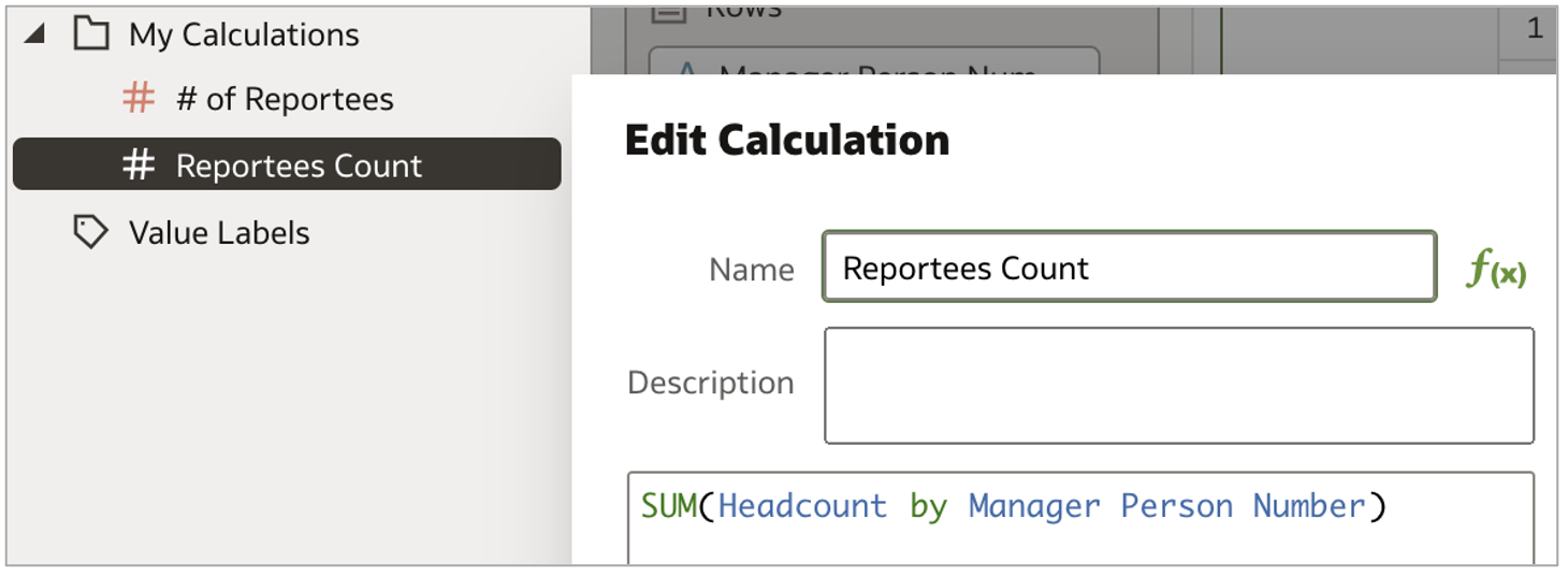 Reportees Count measure