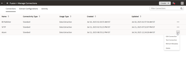 Test Connection and Refresh metadata