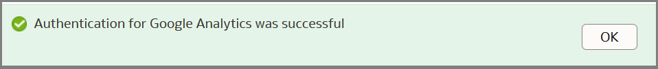 Successful Google Analytics authentication