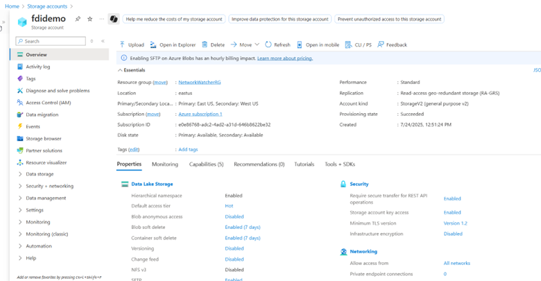 Access storage account