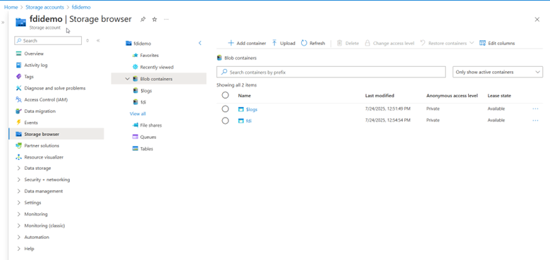 Access blob containers