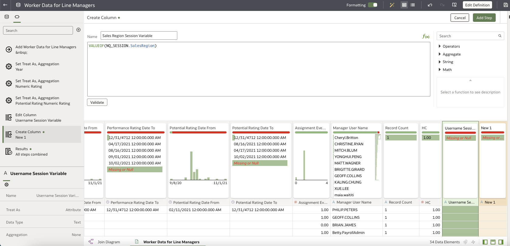 Non System Session Variable
