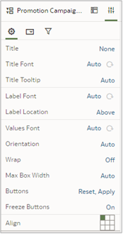 Dashboard Filter Properties