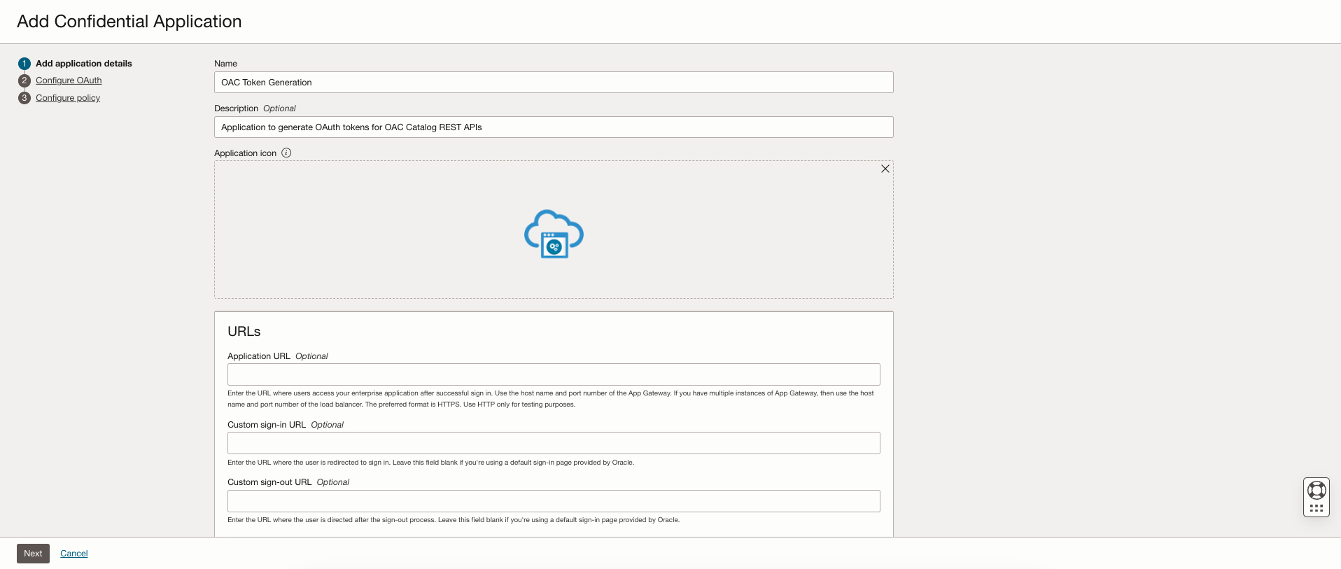 Add Confidential Application Screen 2